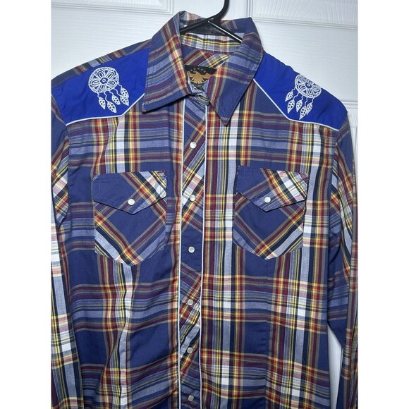 El General Western Wear Men’s Paid Embroidered Pearl Snap Button Up Size Large - Picture 3 of 5